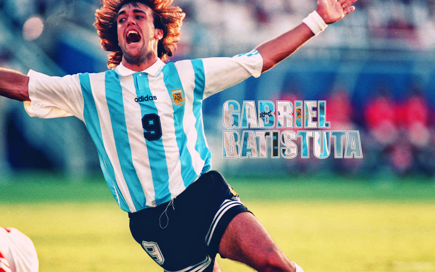 Celebrating Gabriel Batistuta Graphic Art Wallpaper