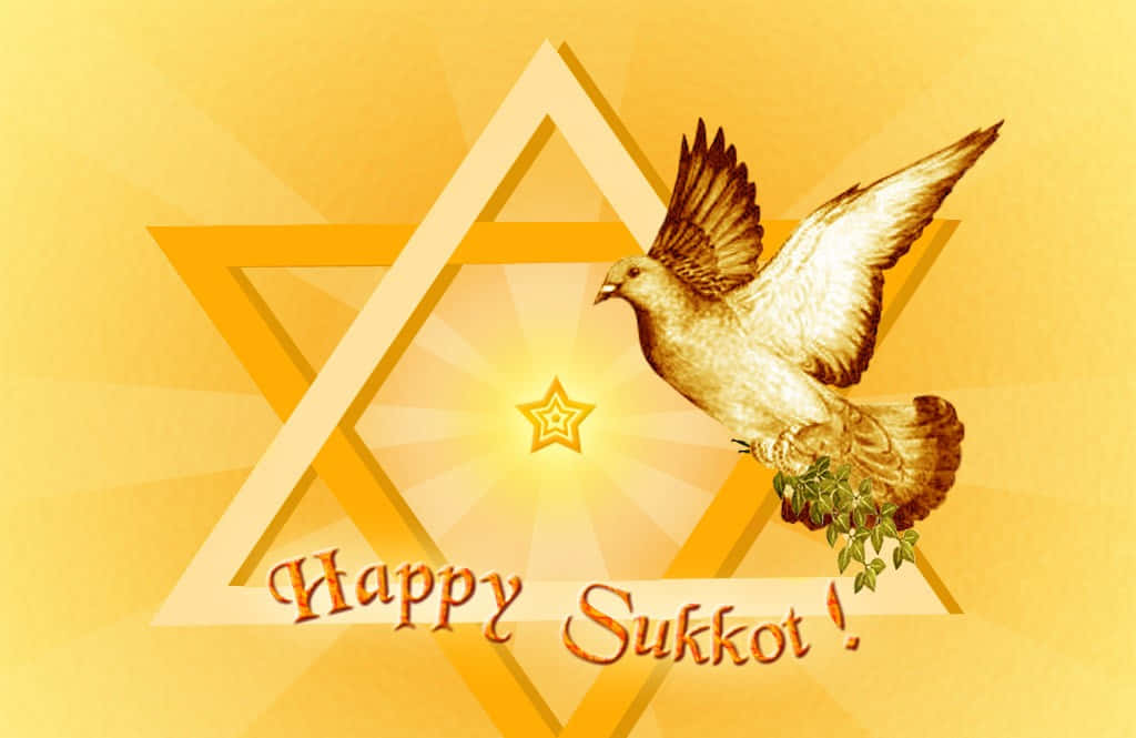 Celebrating Happy Sukkot Under The Beautiful Festive Booth Wallpaper