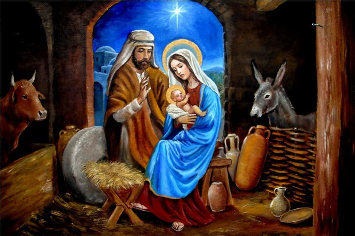 Celebrating Jesus' Birth At Christmas Wallpaper