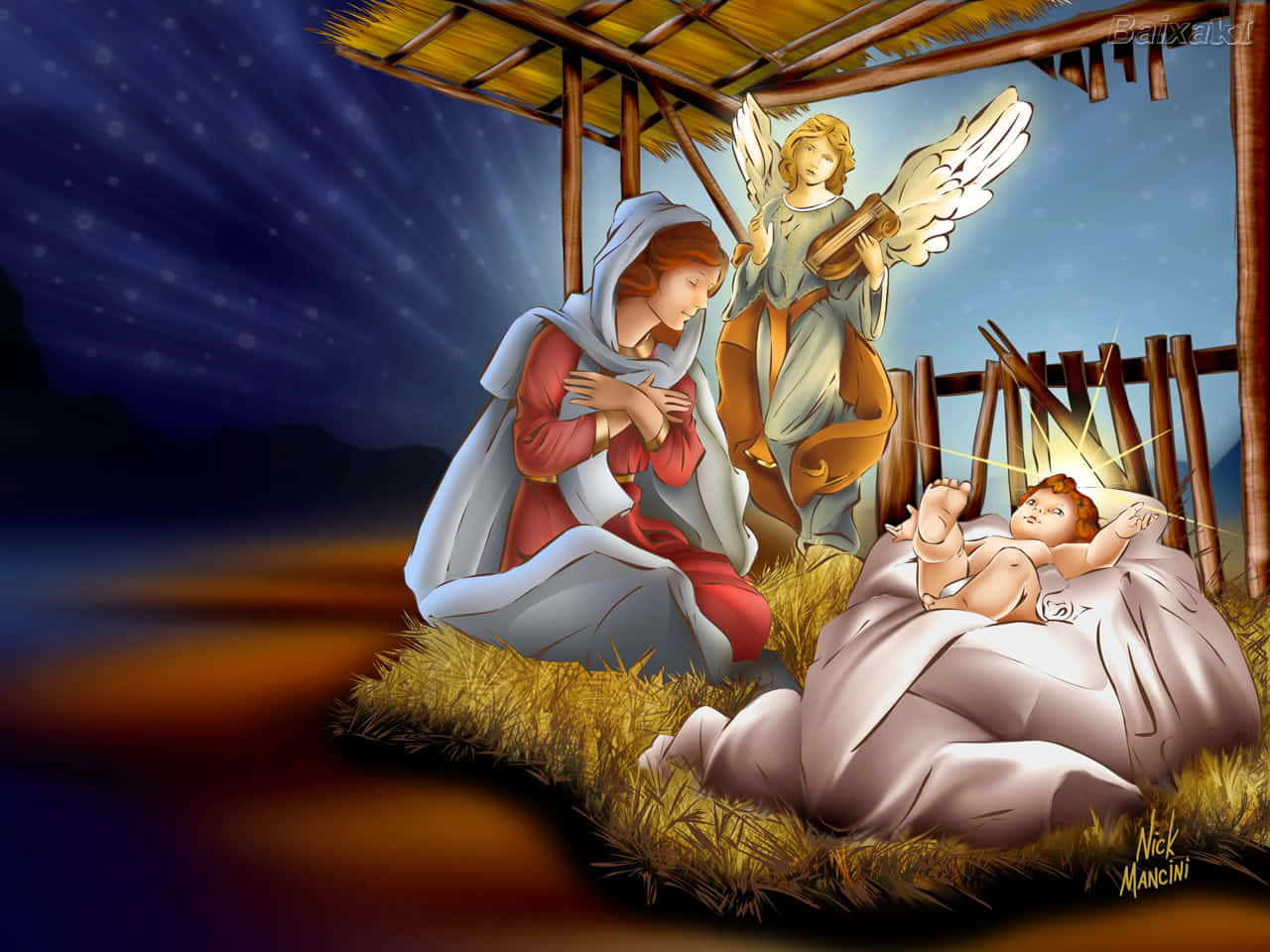 Celebrating Jesus's Birth At Christmas Wallpaper