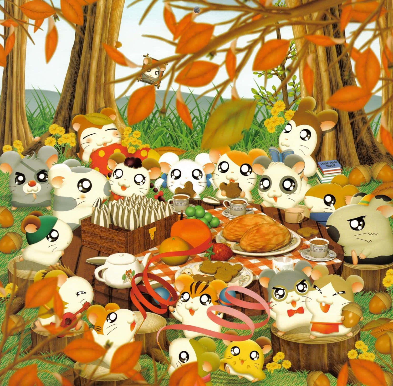 Celebrating Thanksgiving With A Thanksgiving-themed Anime Party Wallpaper