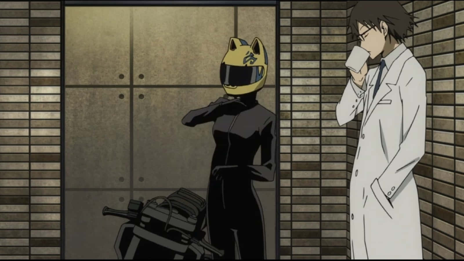 Celty Sturluson Riding Through The City Wallpaper