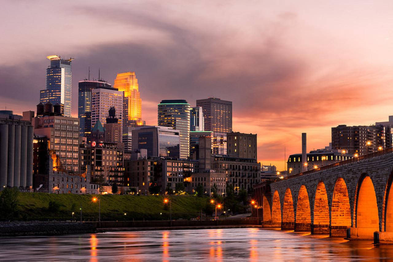 Central Minneapolis Riverfront Wallpaper