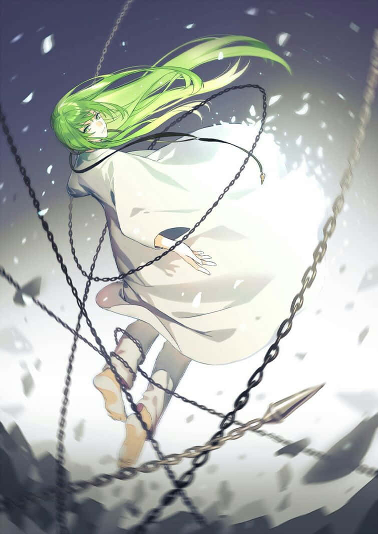 Chained Anime Characterin Snow Wallpaper