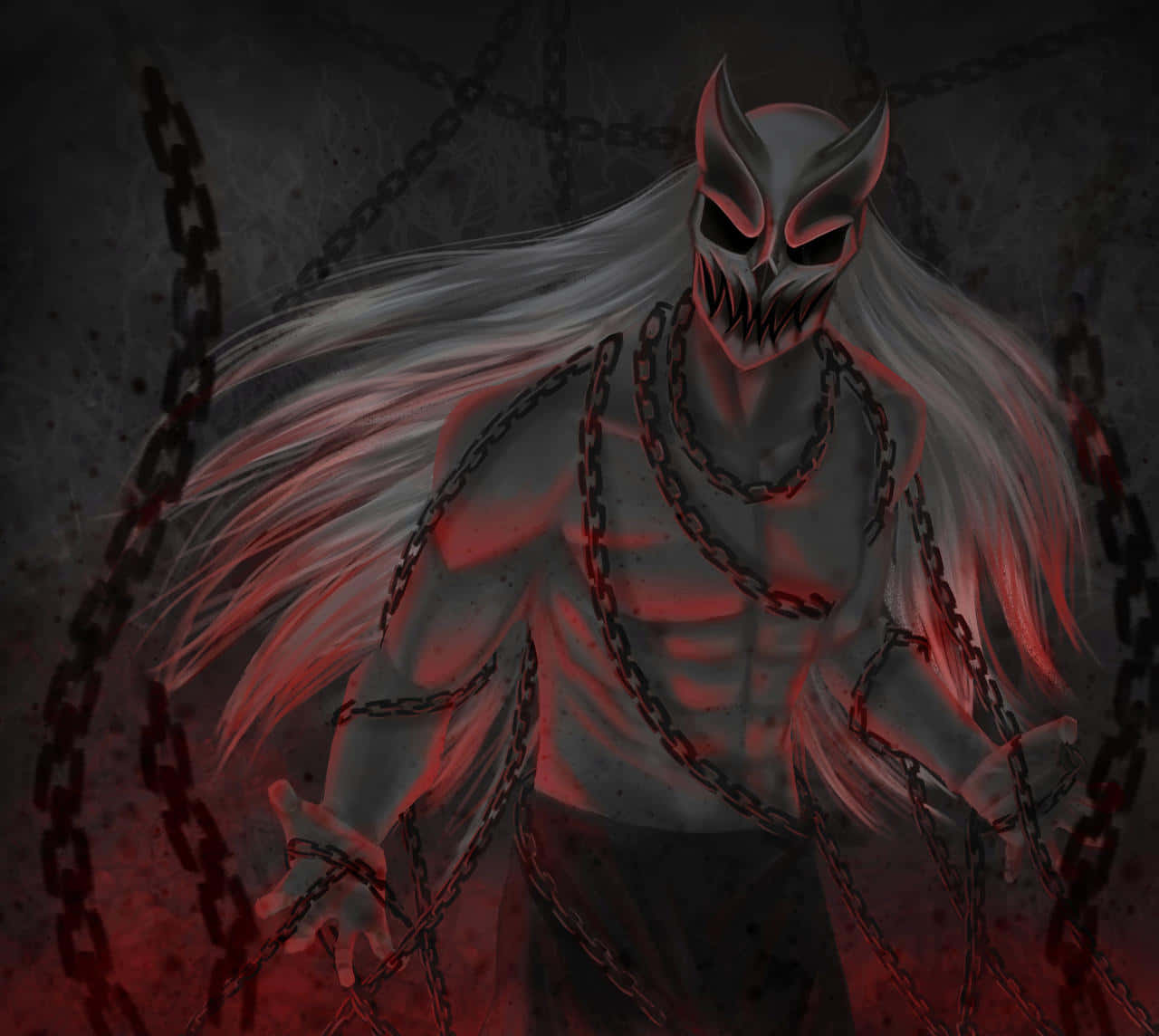 Chained_ Demonic_ Figure_ Artwork Wallpaper