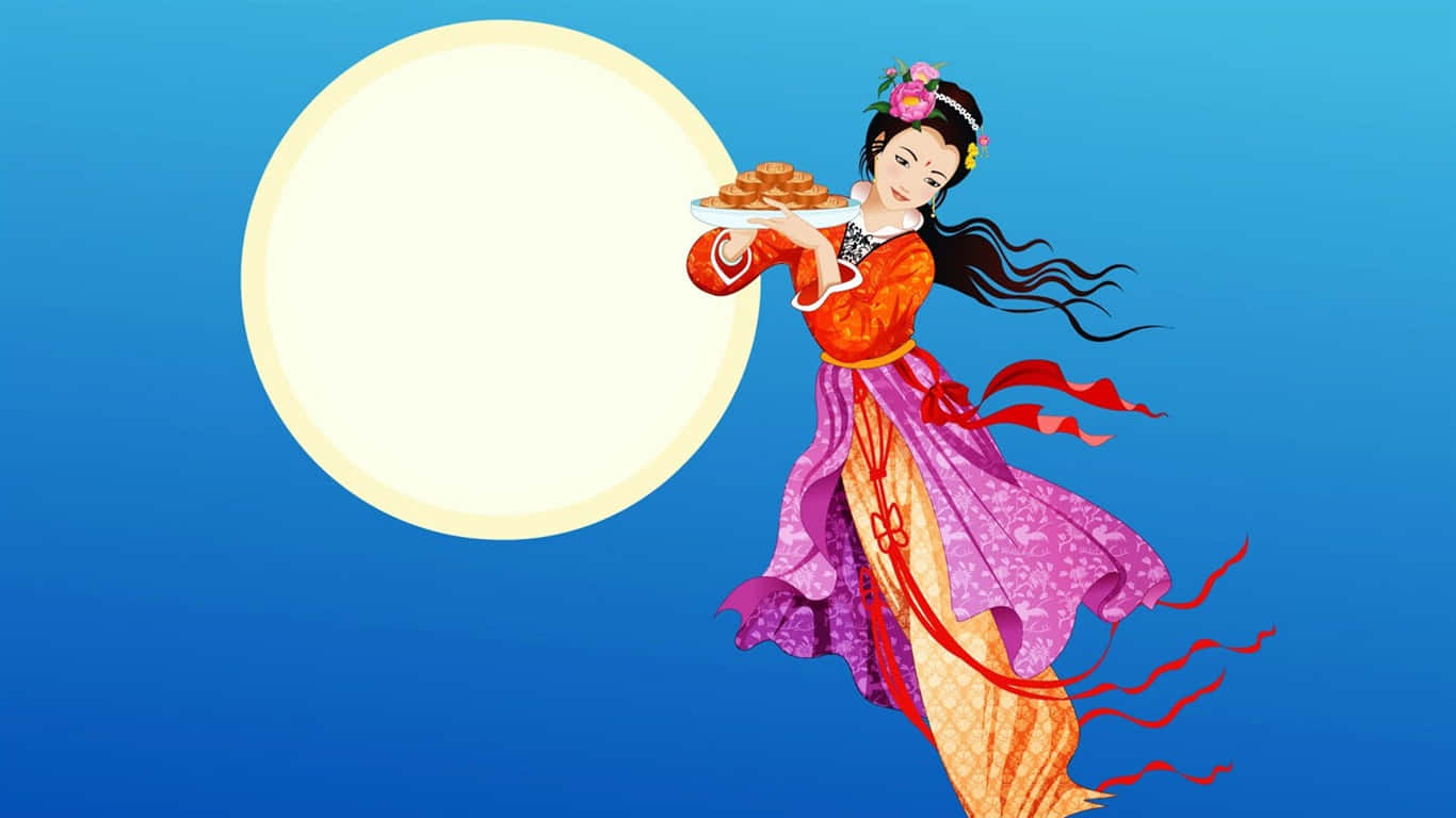 Chang'e Moon Goddess Illustration Wallpaper