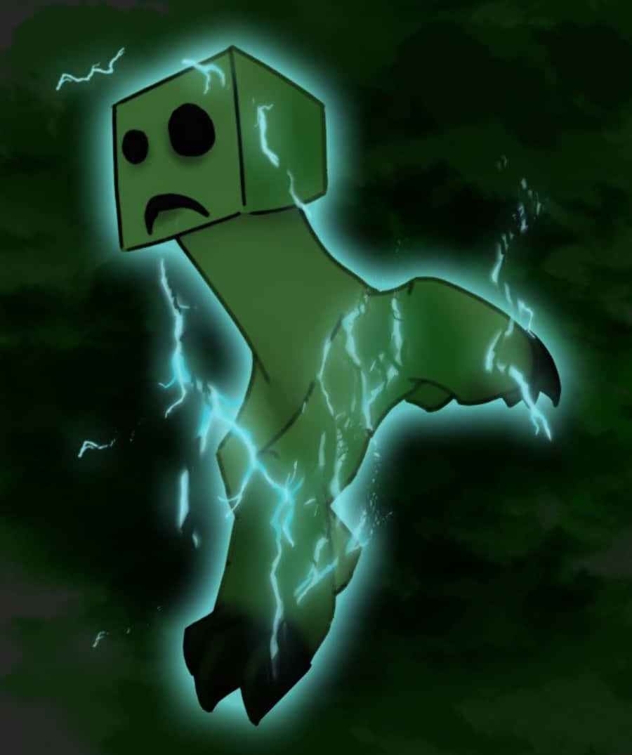 Charged Creeper Illustration Wallpaper