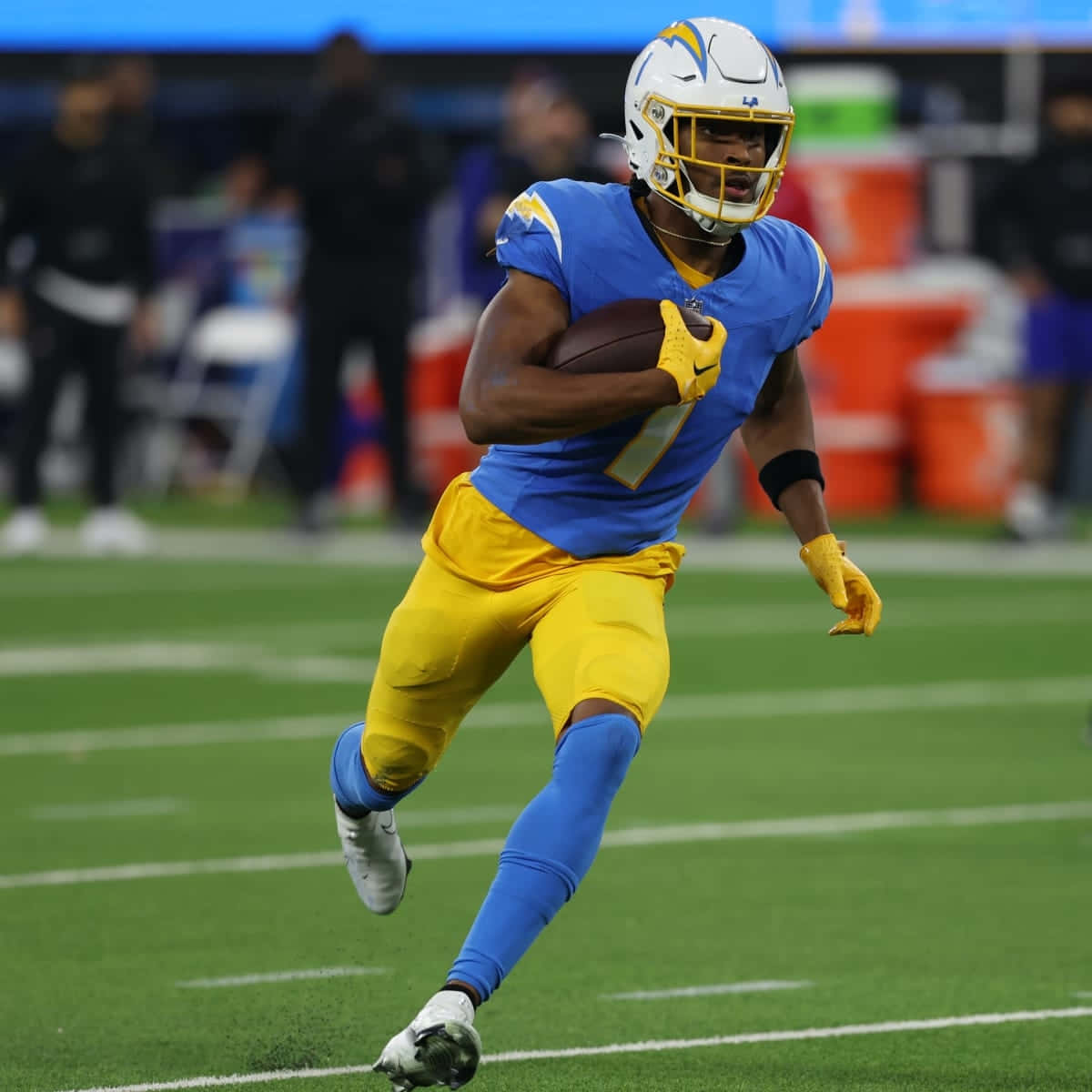 Chargers Player Running With Football Wallpaper