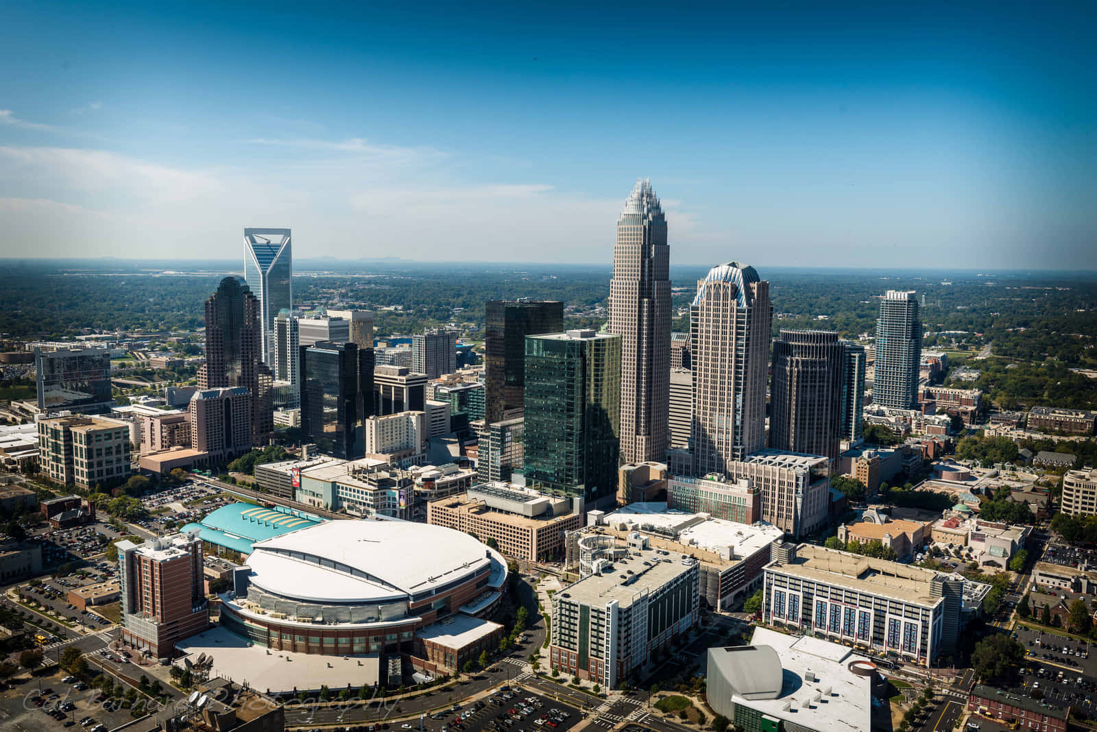 Charlotte Skyline Aerial View Wallpaper