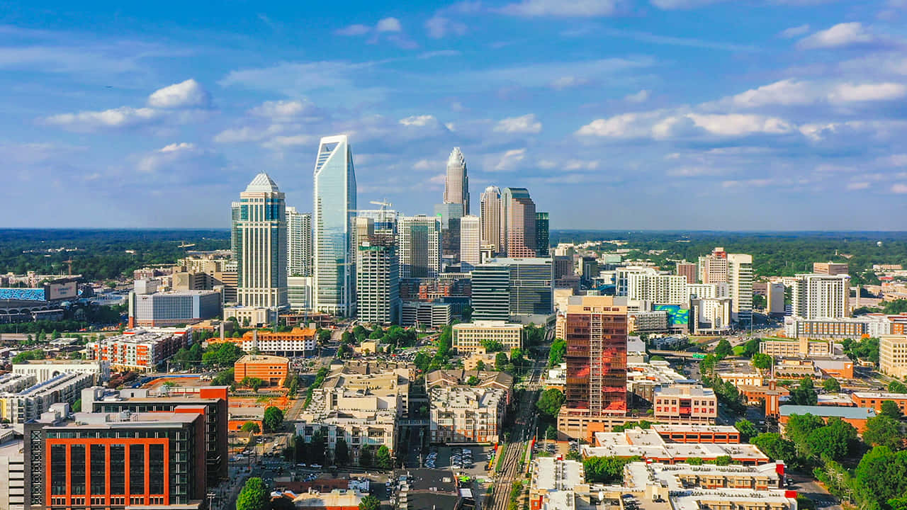 Charlotte Skyline Aerial View Wallpaper