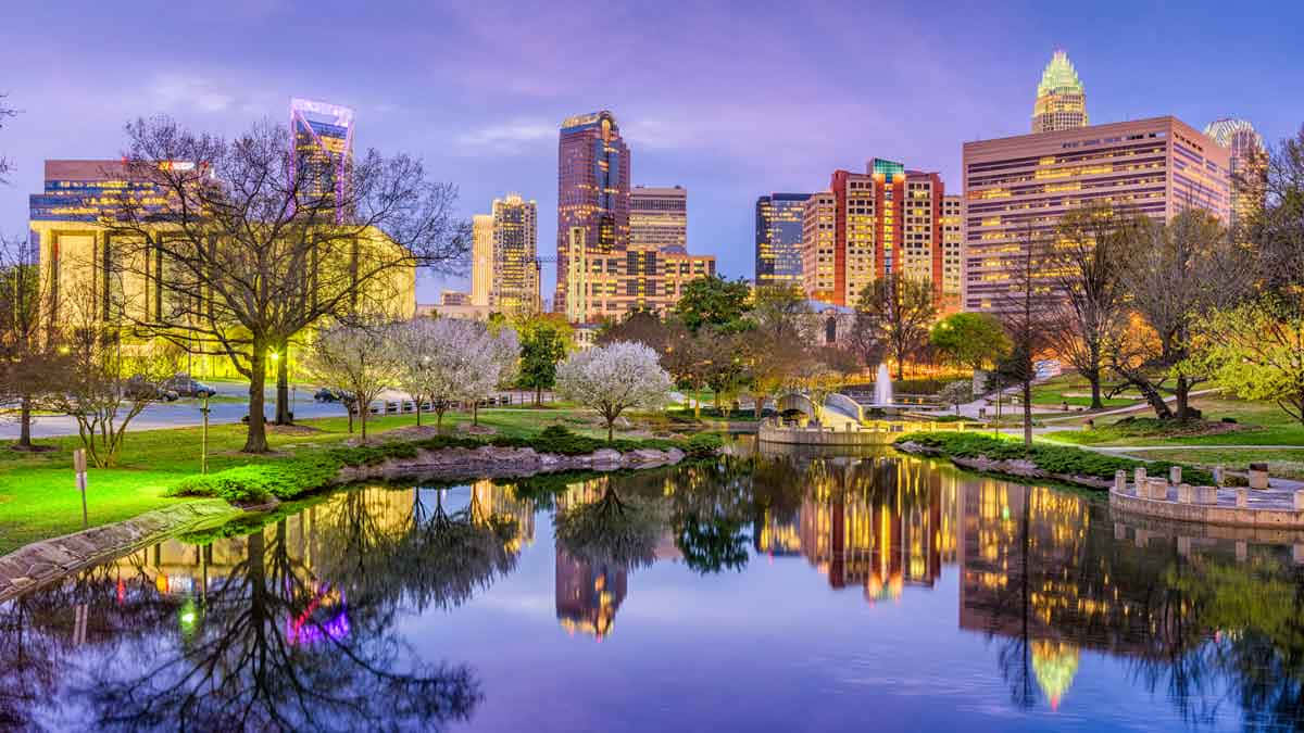 Charlotte Skyline At Dusk Wallpaper