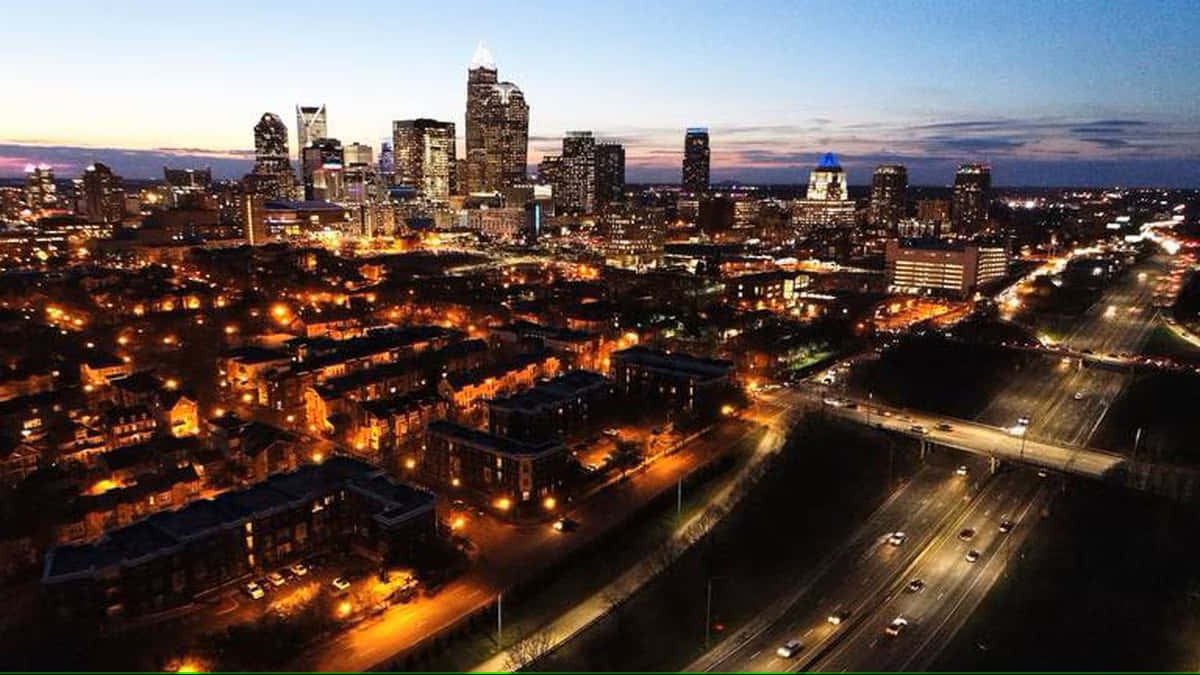 Charlotte Skyline Dusk View Wallpaper