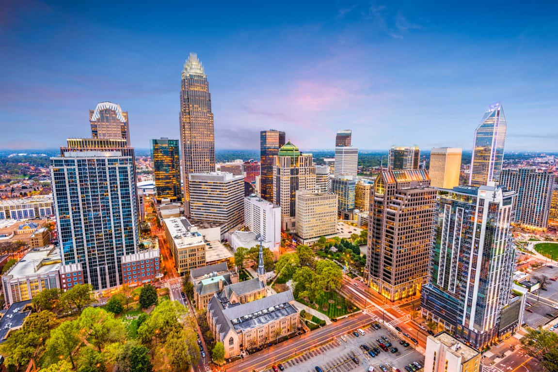 Charlotte Skyline Dusk View Wallpaper