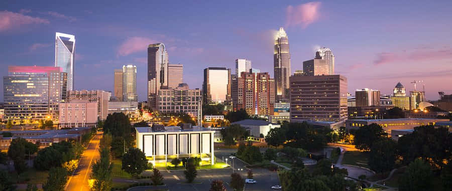 Charlotte Skyline Dusk View Wallpaper