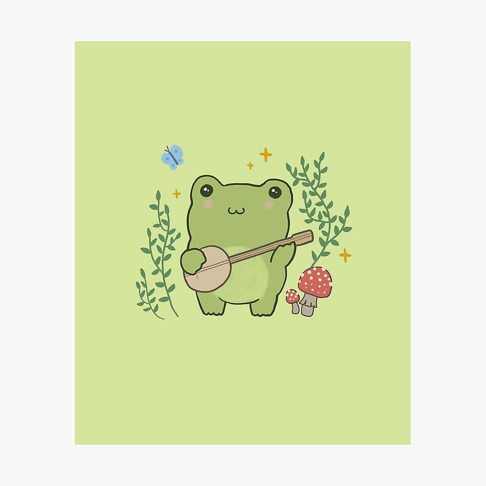 Charming Aesthetic Frog In A Natural Environment Wallpaper