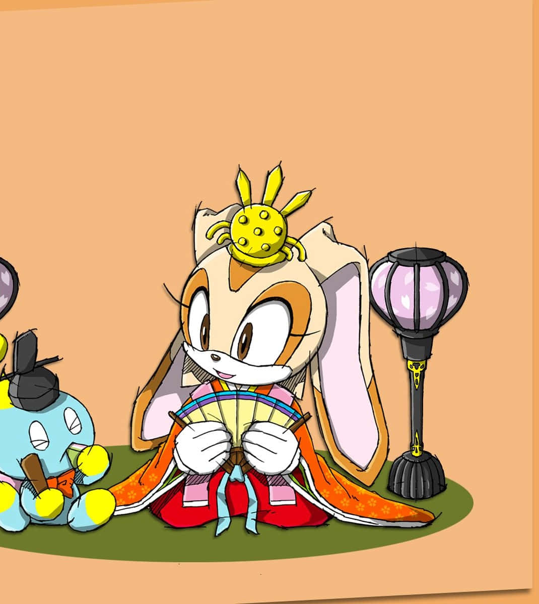 Charming Cream The Rabbit Posing With Cheese The Chao Wallpaper