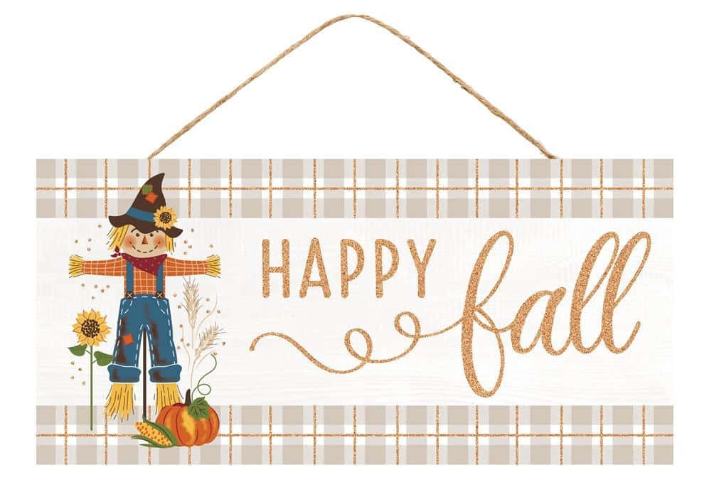 Charming Fall Scarecrow In The Golden Fields Wallpaper