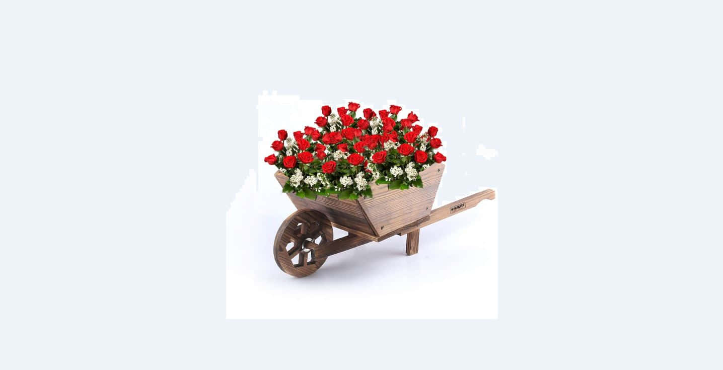 Charming Flower Cart At The Market Wallpaper