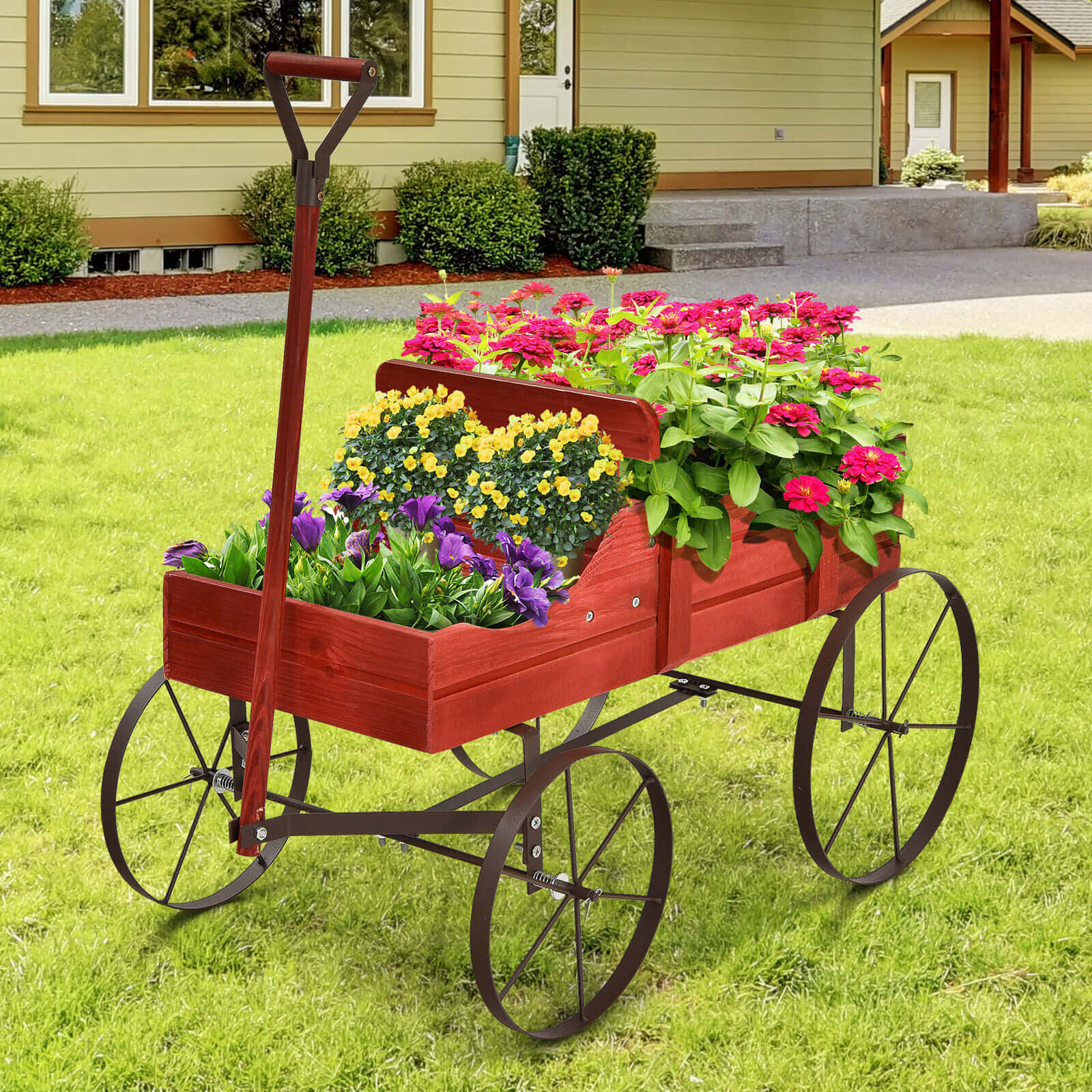 Charming Flower Cart In Full Bloom Wallpaper