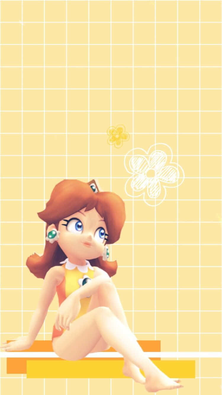 Charming Princess Daisy In A Gleaming Floral Kingdom Wallpaper