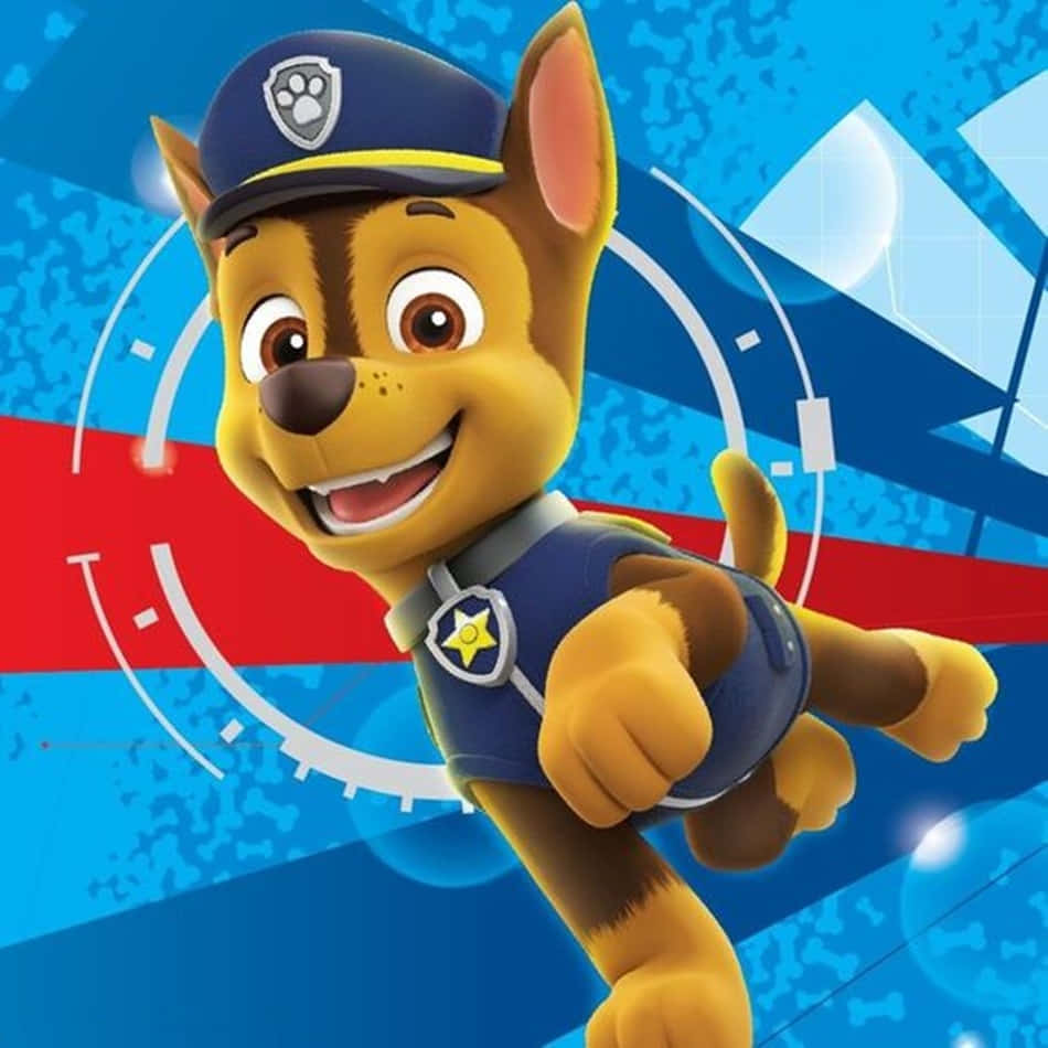 Chase The Brave Police Pup Of Paw Patrol Is Ready For Any Mission Wallpaper