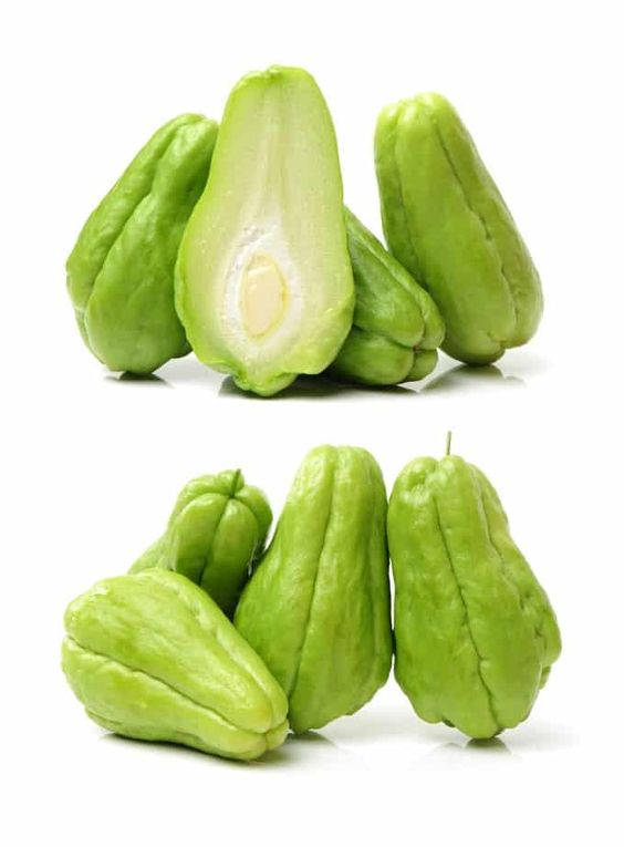 Chayote White Background Wallpaper