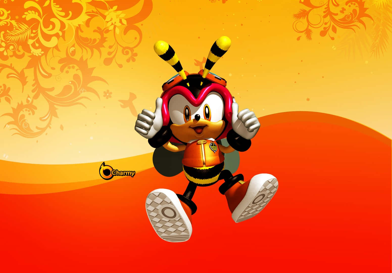 Cheerful Charmy Bee Flies High In The Sky Wallpaper