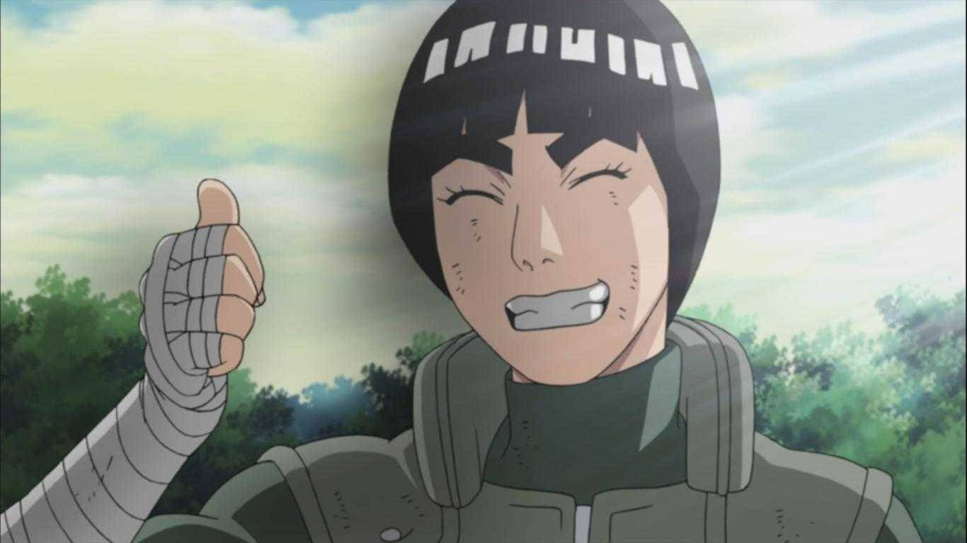 Cheerful Rock Lee Thumbs Up Wallpaper