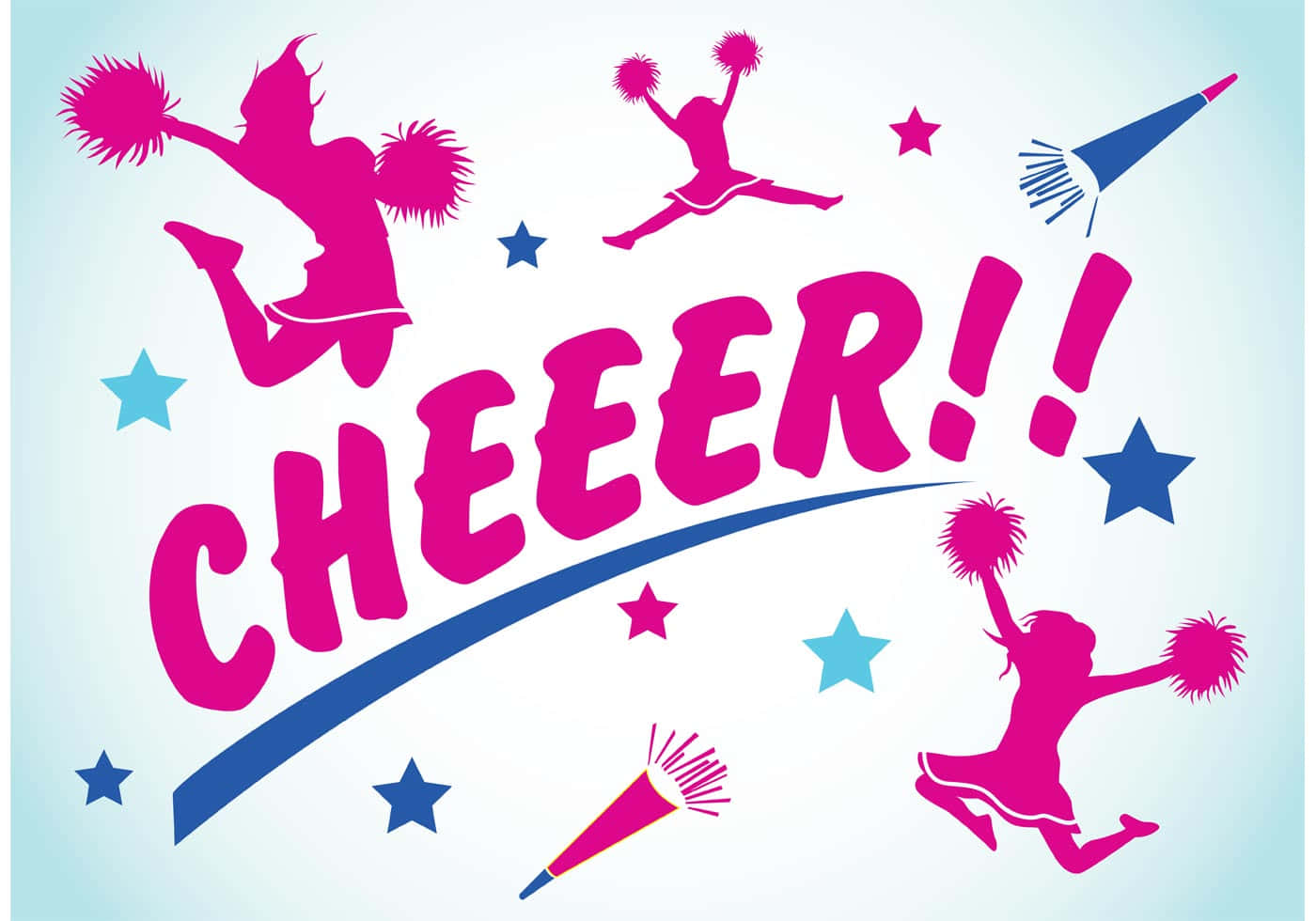 Cheerleading Silhouettesand Megaphone Wallpaper