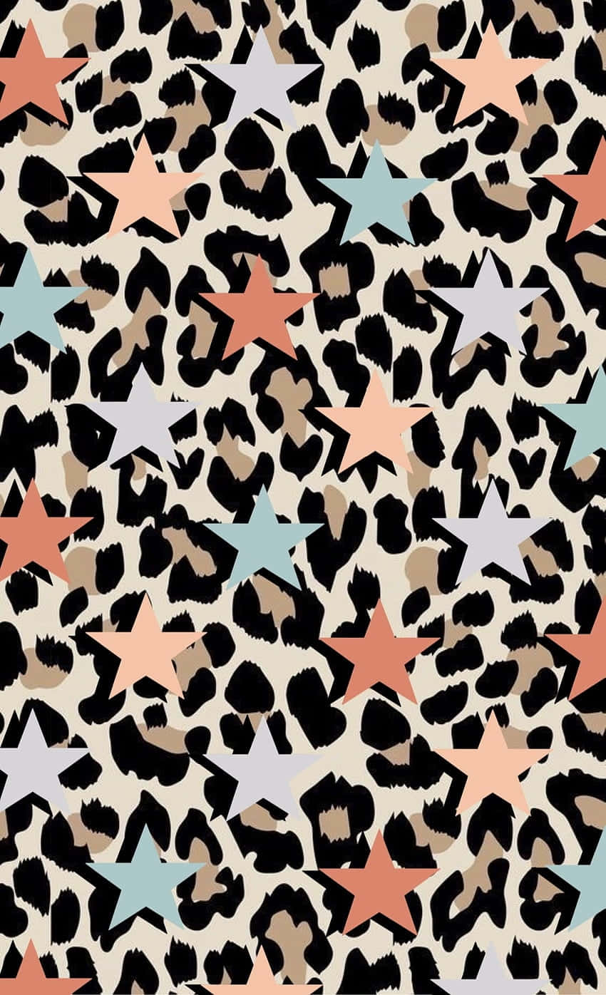 Cheetah Print Stars Pattern Wallpaper