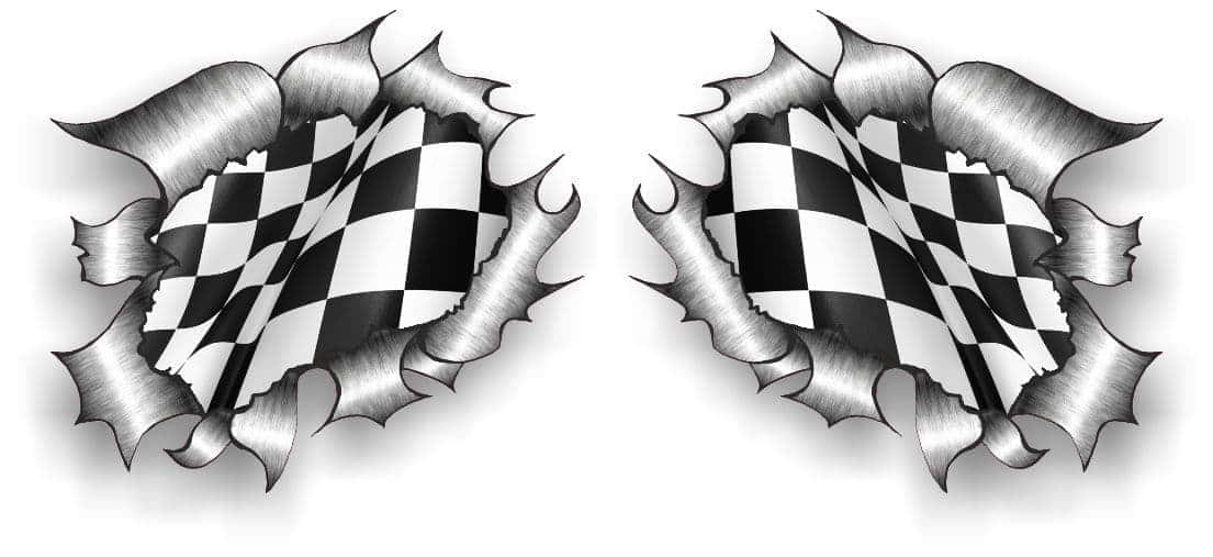 Chequered Flag Waving On A Racetrack Wallpaper