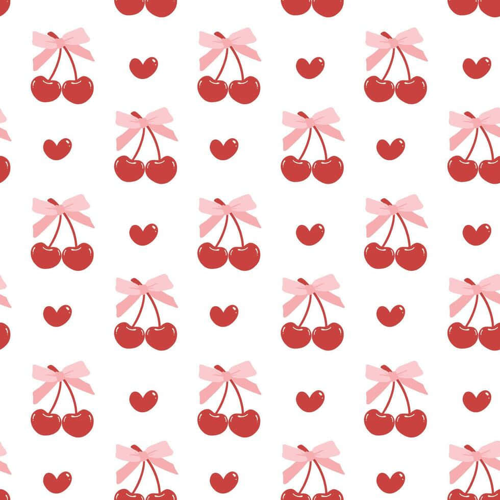 Cherry Pattern Background Wallpaper