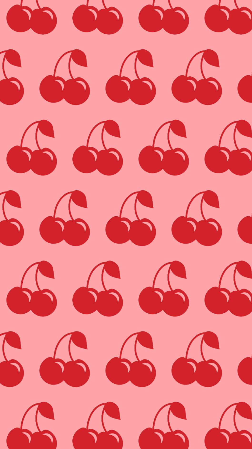 Cherry Pattern On Pink Background Wallpaper