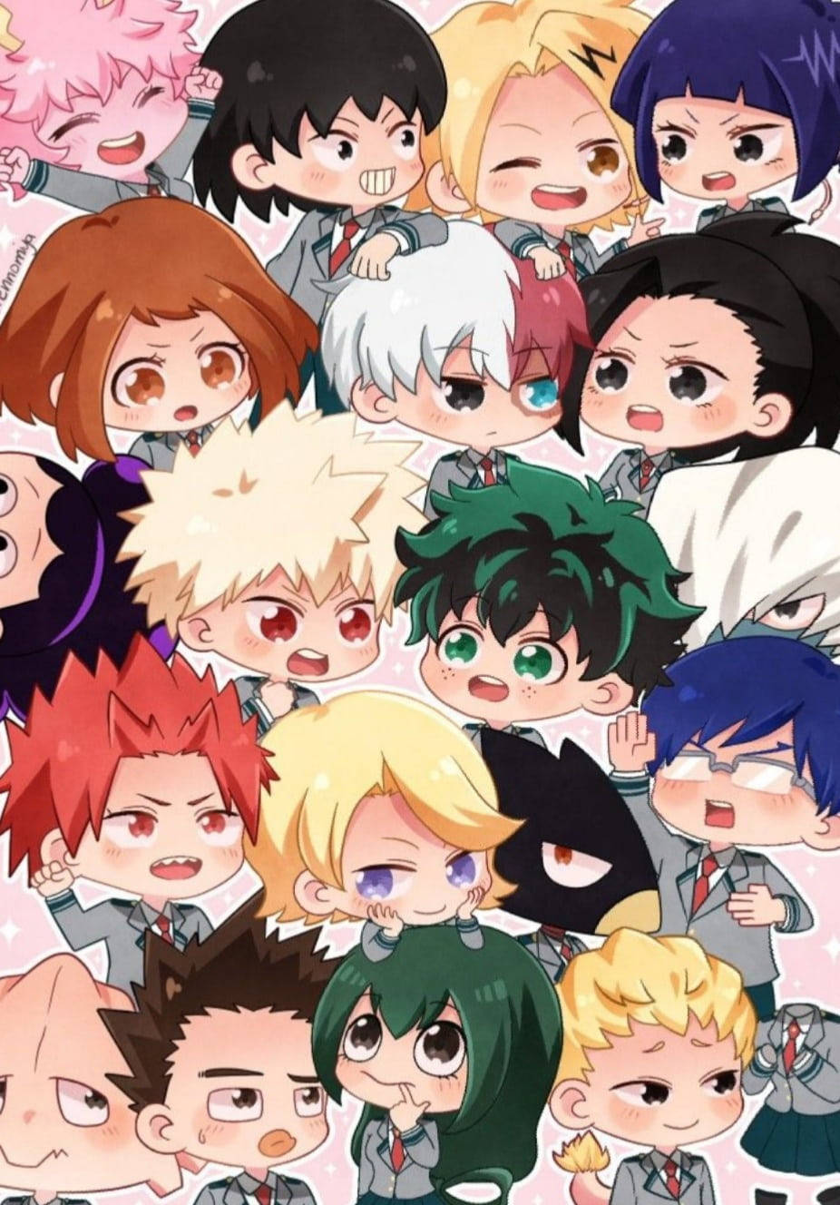 Chibi Class 1a My Hero Academia Iphone Wallpaper