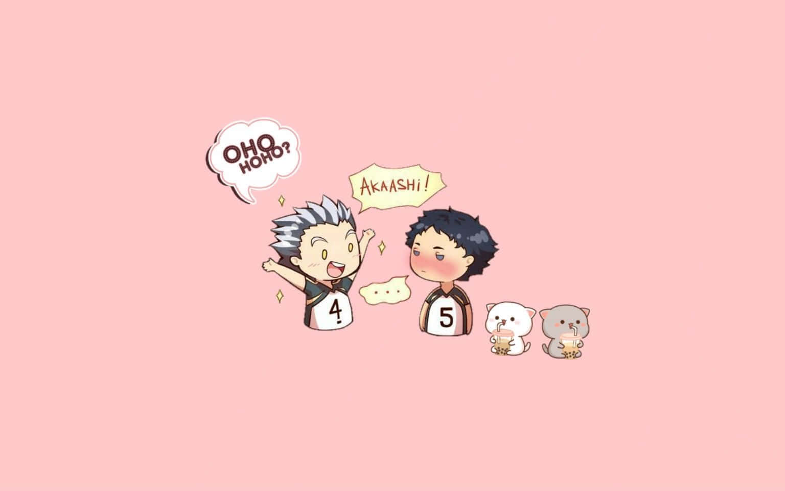 Chibi Haikyuu Friendly Exchange Wallpaper