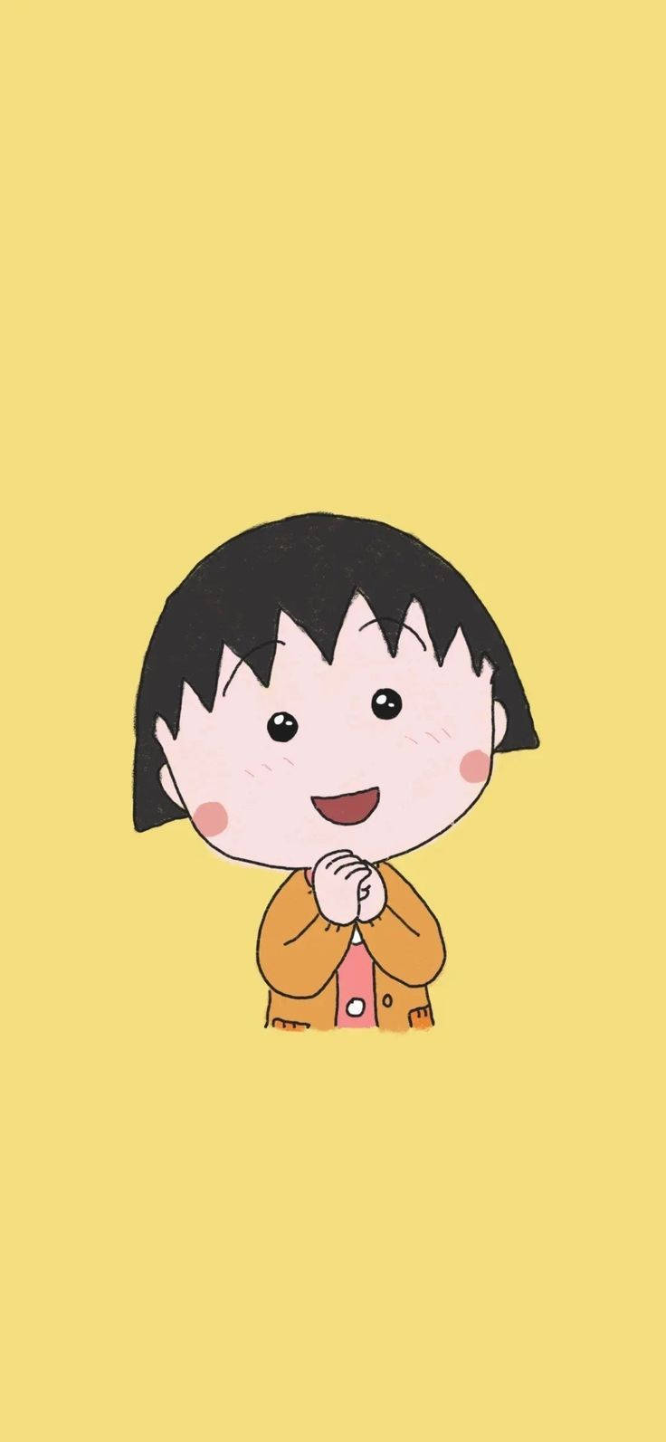 Chibi Maruko Chan Minimalist Wallpaper