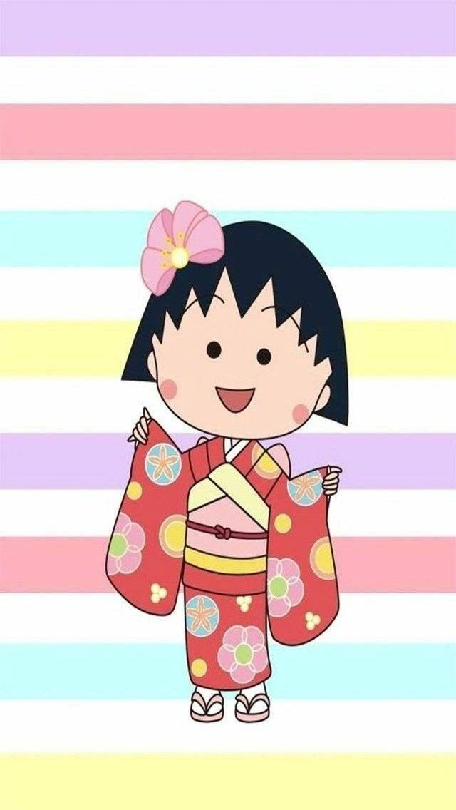 Chibi Maruko Chan Wearing Kimono Wallpaper