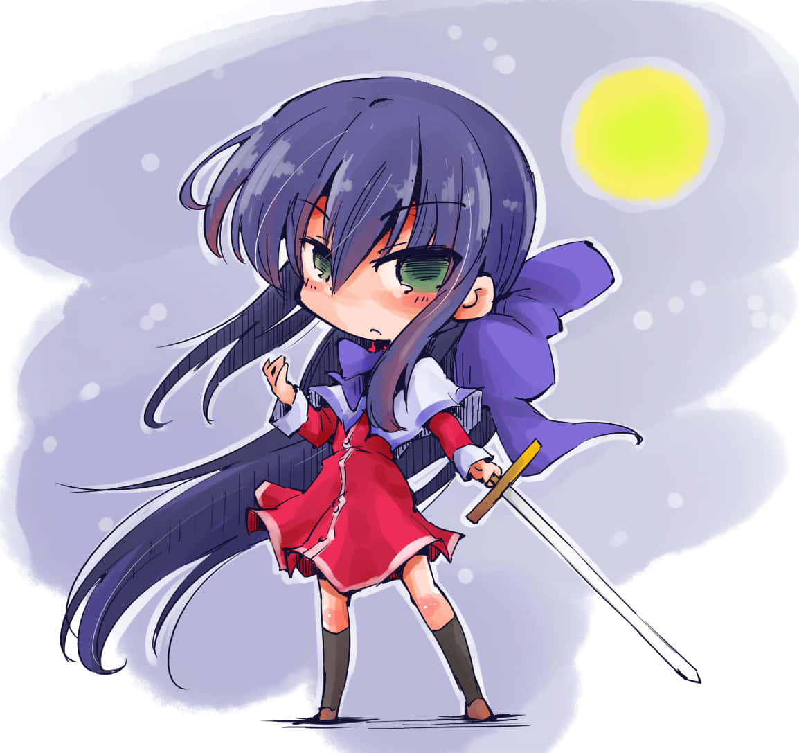 Chibi Samurai Girl Artwork Wallpaper