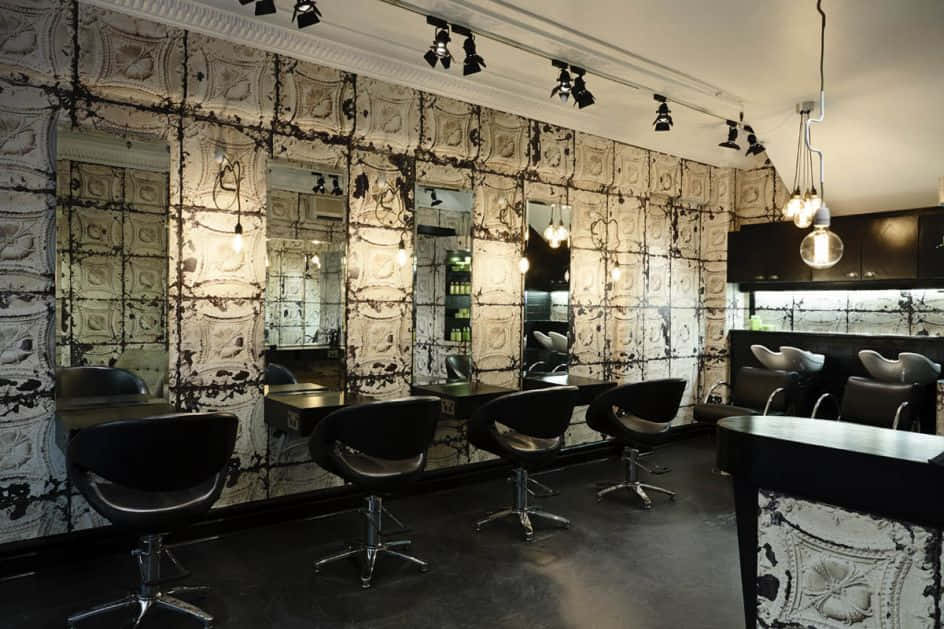 Chic Hair Salon Interior Design Wallpaper