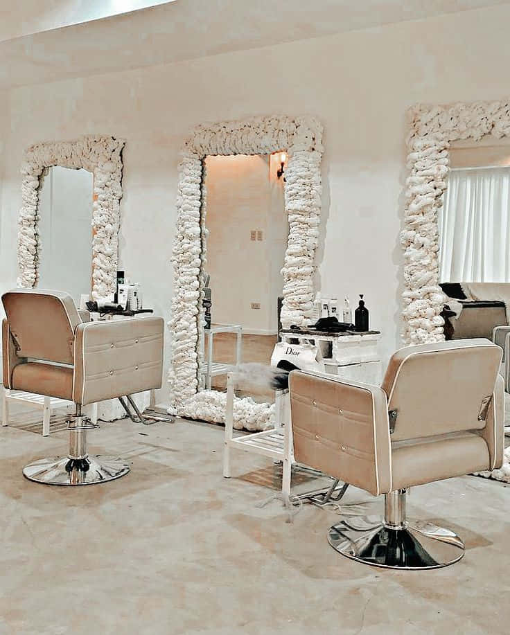 Chic Hair Salon Interior Design Wallpaper