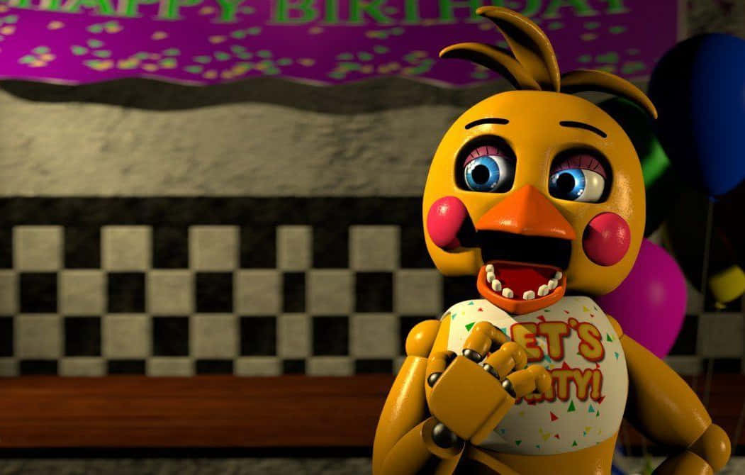 Chica The Chicken In Action Wallpaper