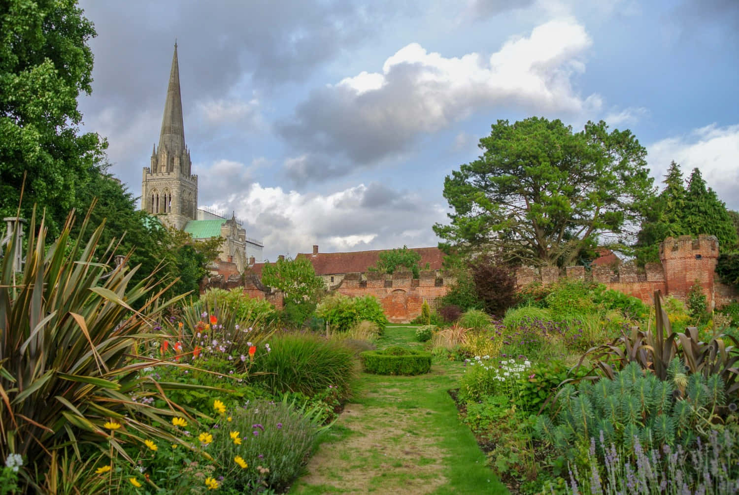 Chichester Cathedral Garden View Wallpaper