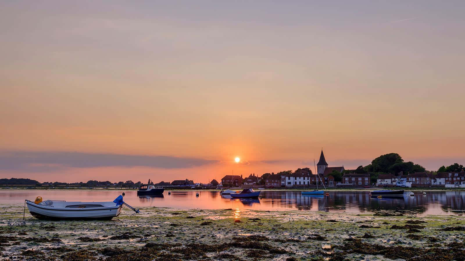 Chichester Harbour Sunset Boats Wallpaper