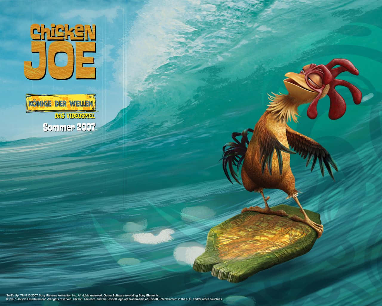 Chicken Joe Surfing Adventure Wallpaper