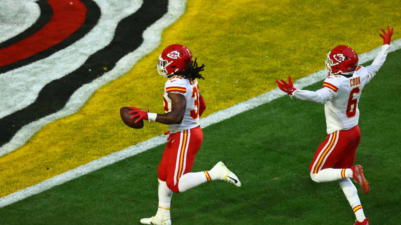 Chiefs Celebrationin Endzone Wallpaper