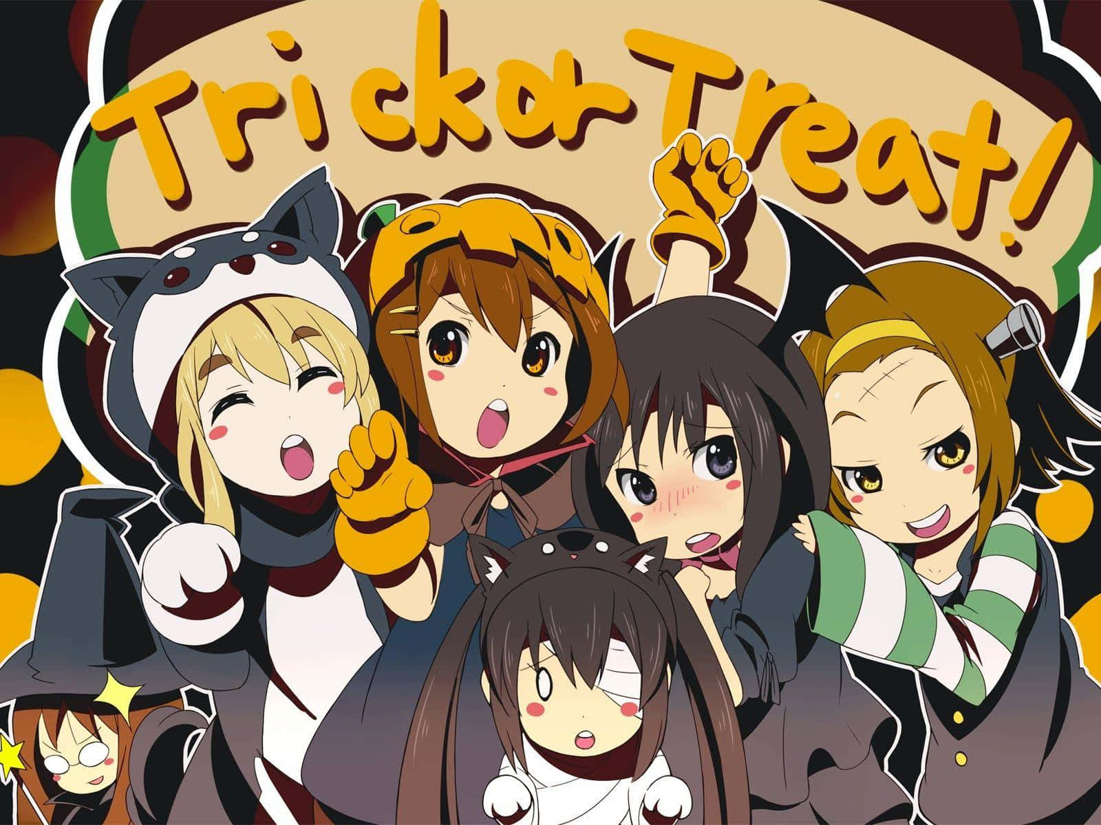 Children In Halloween Costumes Enjoying Trick-or-treating Wallpaper