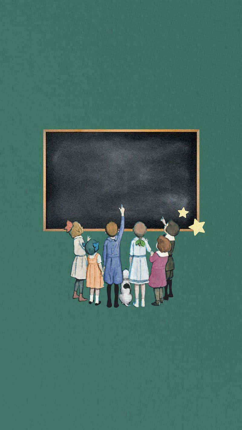 Childrens Dreams Blackboard Illustration Wallpaper