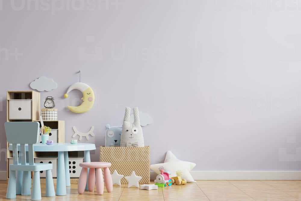 Childrens Playroom Interior Design Wallpaper