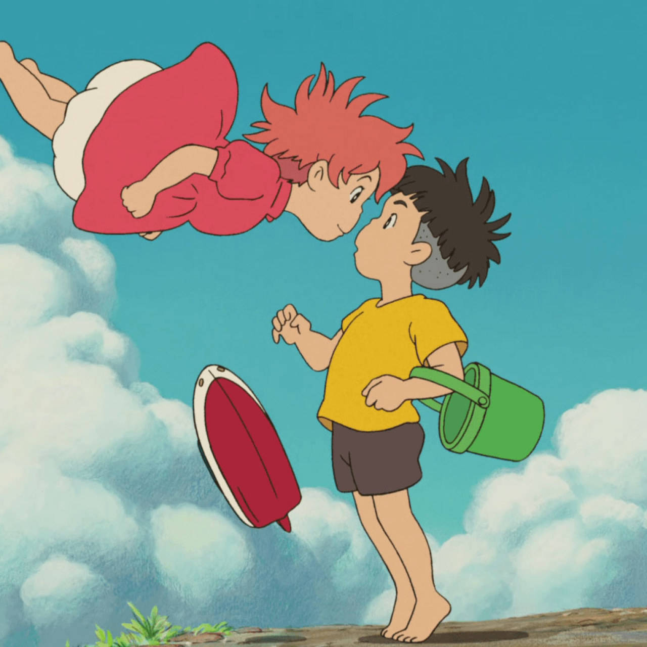 Chill Anime Ponyo Sosuke And Komiko Wallpaper