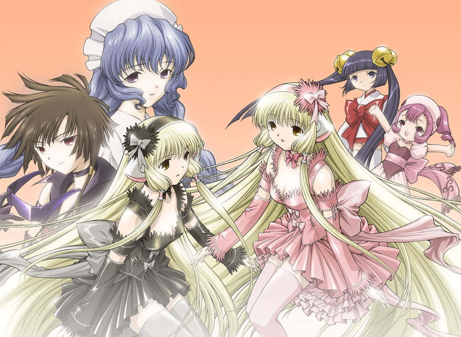 Chobits Characters Group Artwork Wallpaper